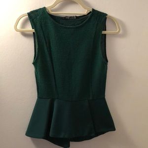 Zara textured knit with scuba peplum